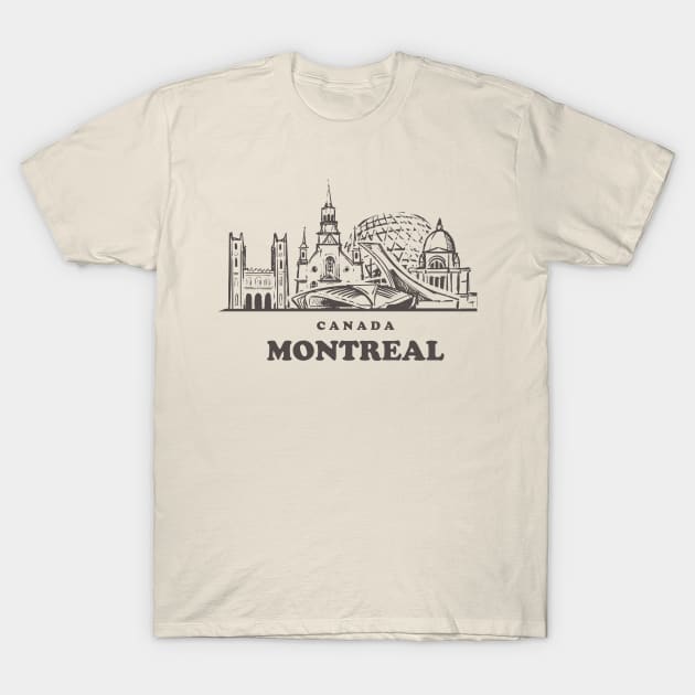 Canada Montreal sketch T-Shirt by Mako Design 